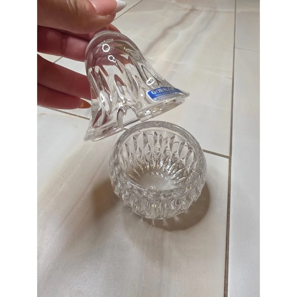 Gorham Full Lead Crystal Pear Trinket Box Nachtmann‎ West Germany Cut Glass Dish